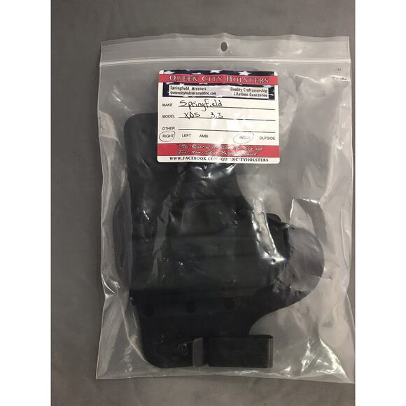 Queen City Holsters Springfield XDS Leather/Kydex Super Tuck‎ IWB RH Black NEW - Picture 1 of 5